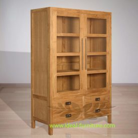 Indonesian Indoor Teak Furniture: George Display Cabinet Extended