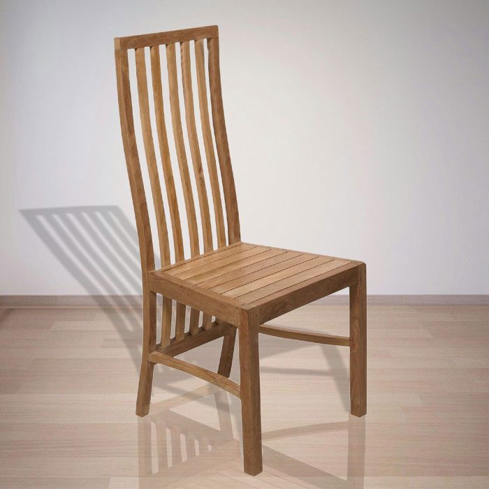 Indonesian Indoor Furniture Ondule Teak Dining Chair