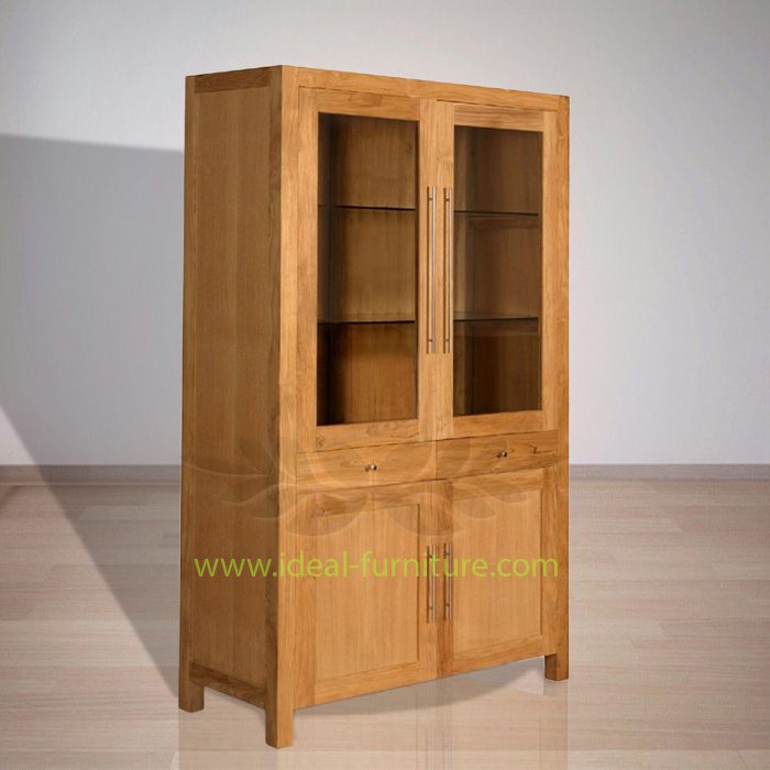 Indonesian Indoor Teak Furniture Fred Display Cabinet Extended