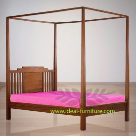 Indonesia Indoor Teak Furniture Leopold Canopy Bed (IFBD-010)