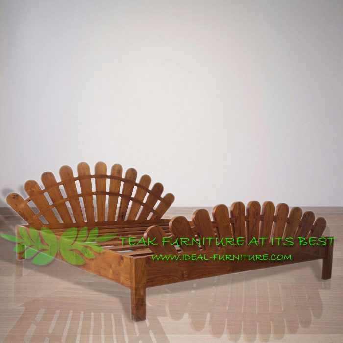 Indonesia Indoor Teak Furniture Peacock Bed (IFBD-007)