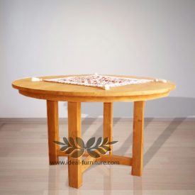 Indonesia Indoor Teak Furniture Round Dining Table 2 150 (IFDT-010)